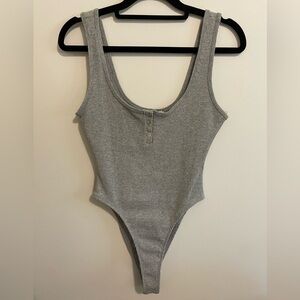 #86-ZARA- high rise Henley , ribbed tank bodysuit